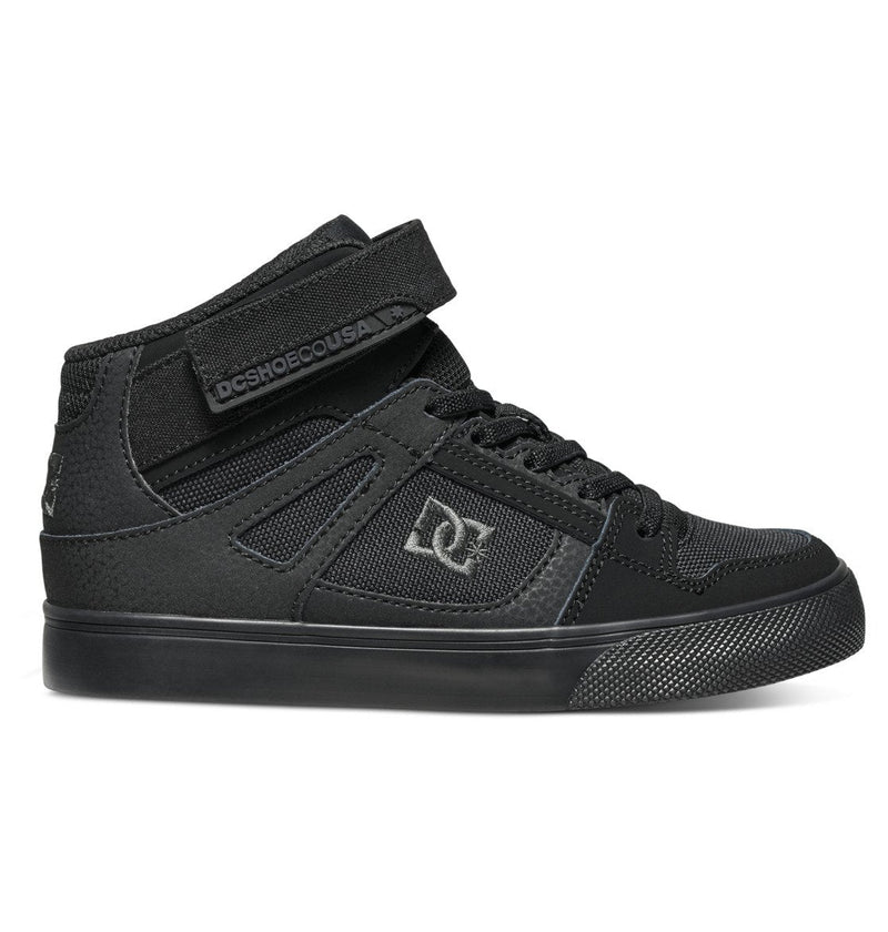 Kids' Pure High Elastic Lace High-Top Shoes - Black/Black/Black (3Bk)