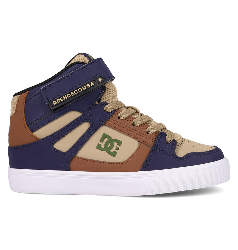 Kids' Pure Hi Top EV Shoes - Navy/Tan/Brown