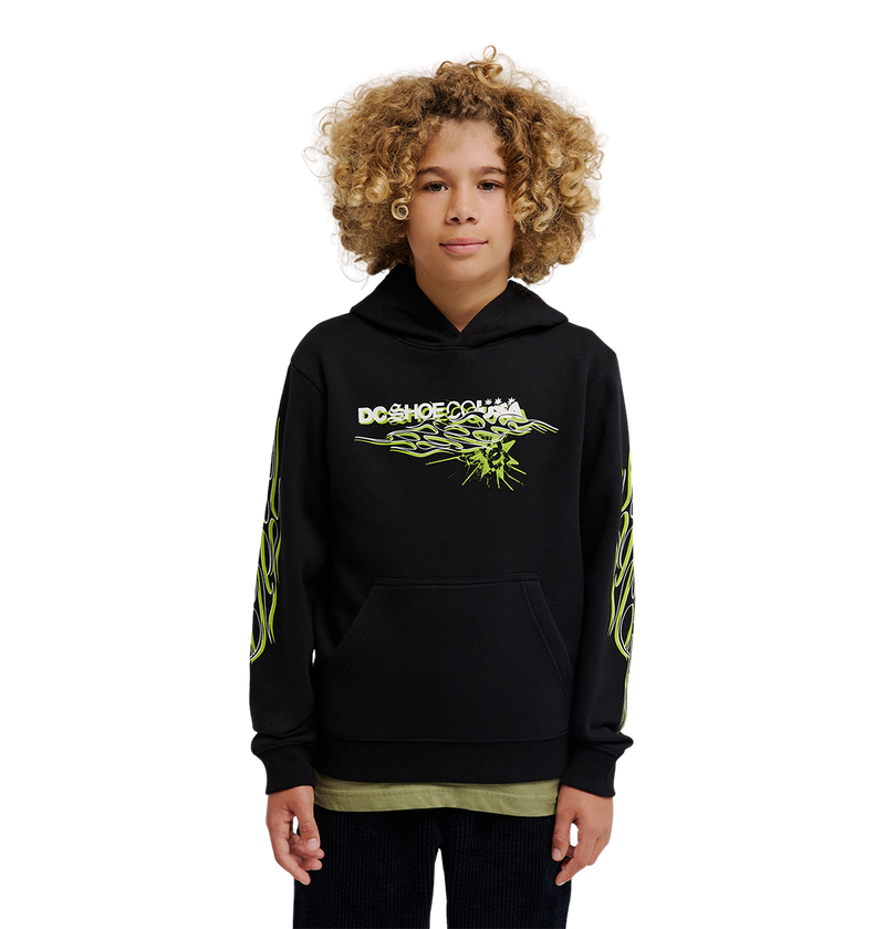 Kids' Side Flame Hoodie - Black