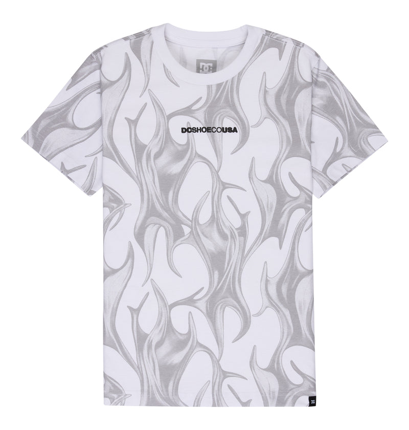 Kids' DC Liquid Fuego Heritage Short Sleeve Shirt - White