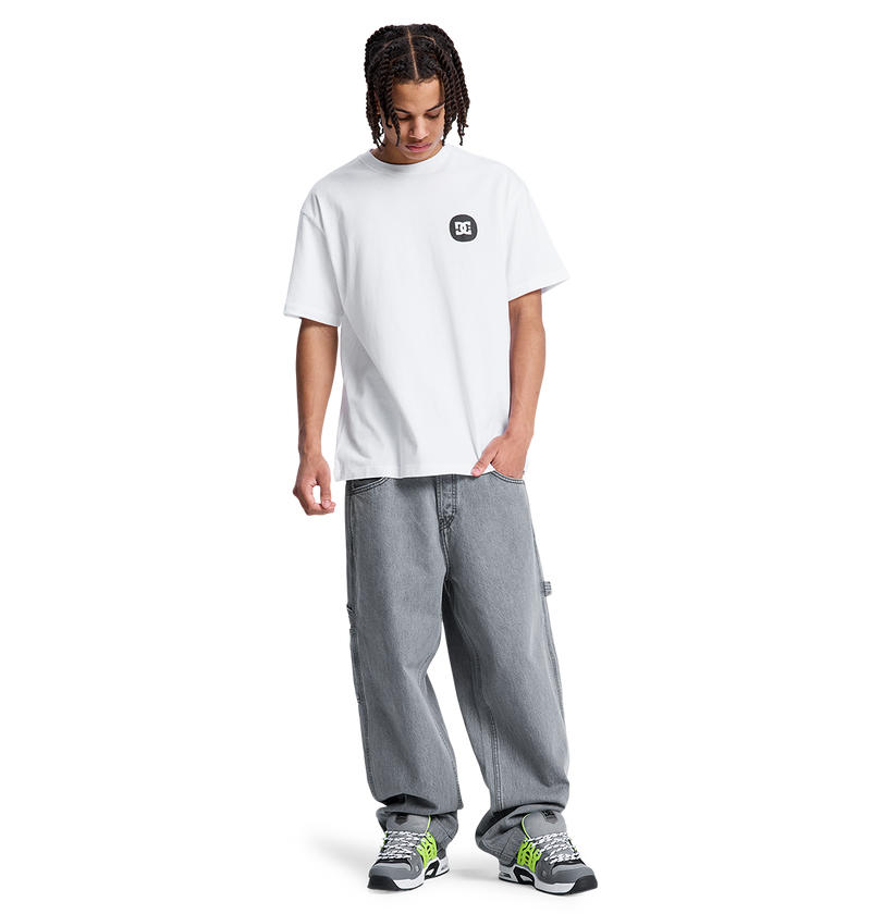 Men's Baggy Denim Carpenter Pants - Medium Grey