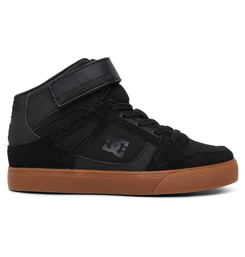 Kids' Pure High Elastic Lace High-Top Shoes - Black/Gum (Bgm)