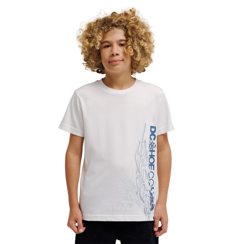 Kids' Side Flame Tee - White